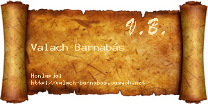 Valach Barnabás névjegykártya